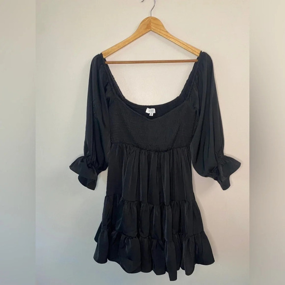 Mable The  3/4 Sleeve Ruffle Babydoll Mini Dress - Picture 5 of 10